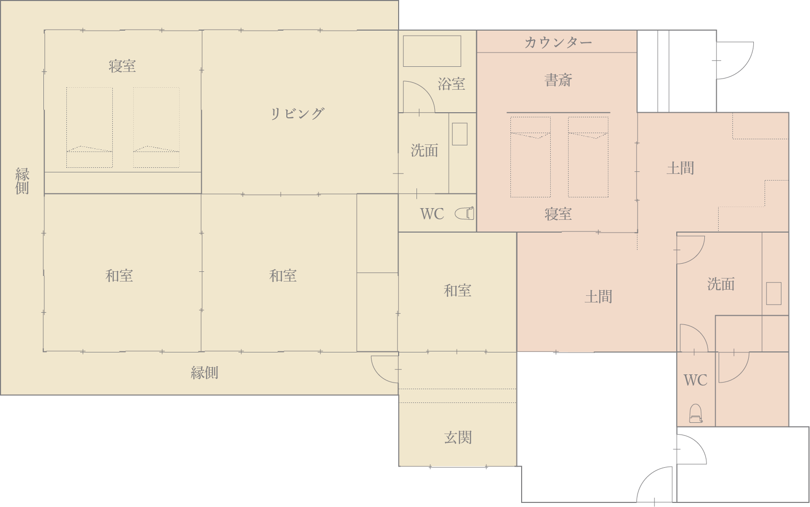 土持邸1F 間取り